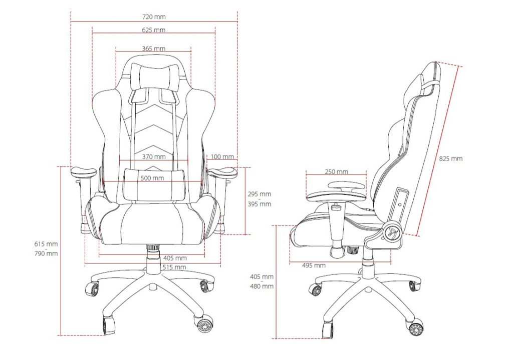 Dimensions Chaise Gaming Arozzi Inizio