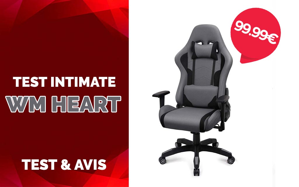 IntimaTe WM Heart Chaise Gaming, Fauteuil Gaming en Tissu Racing