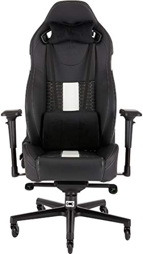 T2 Road Warrior - Fauteuil Gaming de Bureau en Similicuir, Montage Facile, Ergonomique, Hauteur Réglable et Accoudoirs 4d,  Siège Large et Confortable avec Dossier Inclinable – Noir/blanc