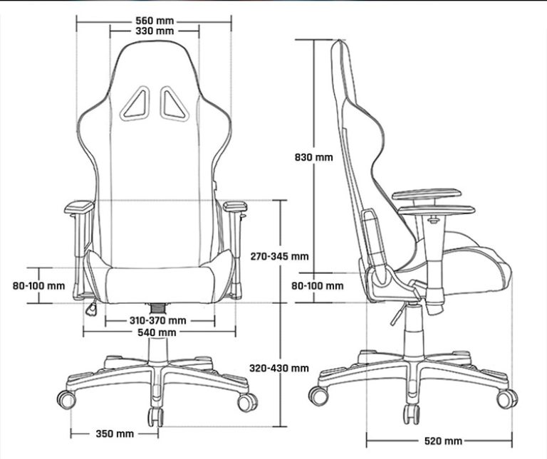 Dimensions-chaise-gamer-KLIM-Esport