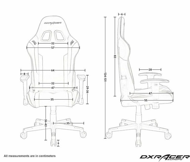 Dimensions DxRacer Prince