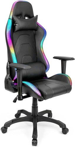 Trust Chaise Gaming Éclairée GXT 716 Rizza RGB LED - Chaise de Bureau Gamer  avec 350 Couleurs