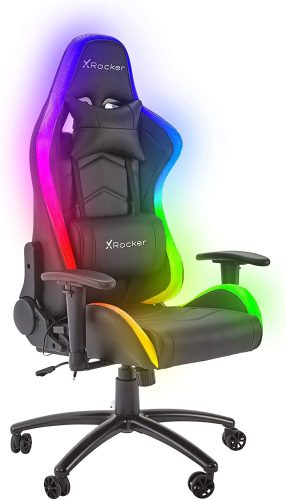 Trust Chaise Gaming Éclairée GXT 716 Rizza RGB LED - Chaise de Bureau Gamer  avec 350 Couleurs