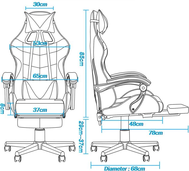 dimensions-chaise-gaming-soontrans-captain